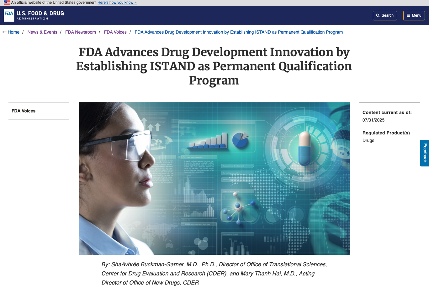 FDA的ISTAND计划 FDA的ISTAND计划