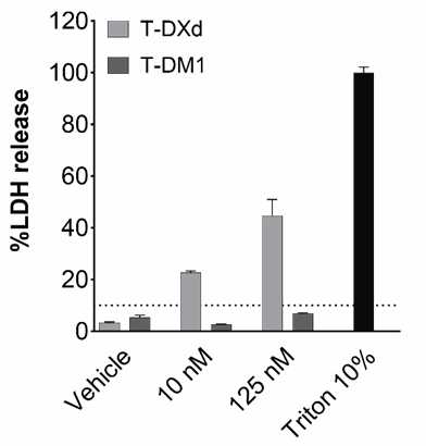 T-DXd、T-DM1处理人源肺泡体外模型的整体细胞毒性
