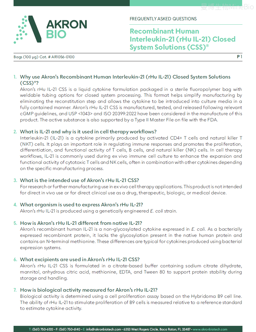 AR1056-rHu-IL21-CSS-FAQ